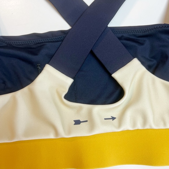 •THE UPSIDE• Aika Maria Cross Back Straps Sports Bra Blue Colorblock Size 6 - Picture 5 of 9